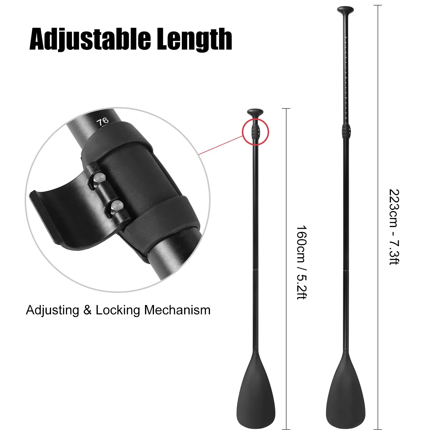 3 4 Section Adjustable Paddles for SUP Board Kayak Boat Stand Up