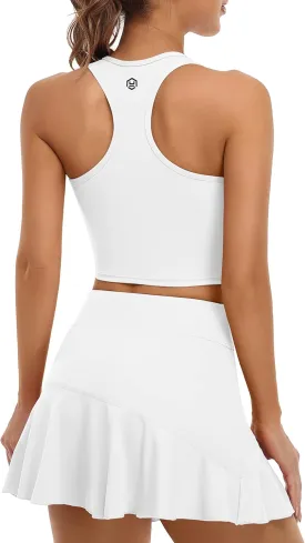ATTRACO Tennis Dress for Women with Shorts and Pockets Racerback Golf Workout Outfits