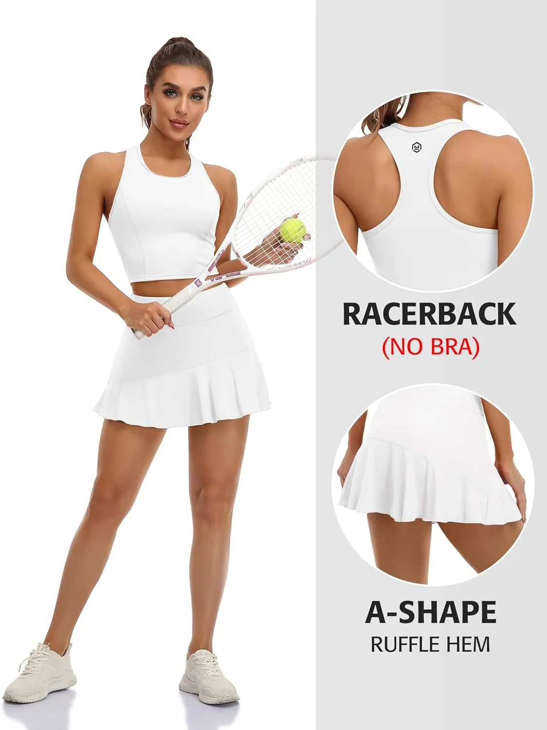 ATTRACO Tennis Dress for Women with Shorts and Pockets Racerback Golf Workout Outfits