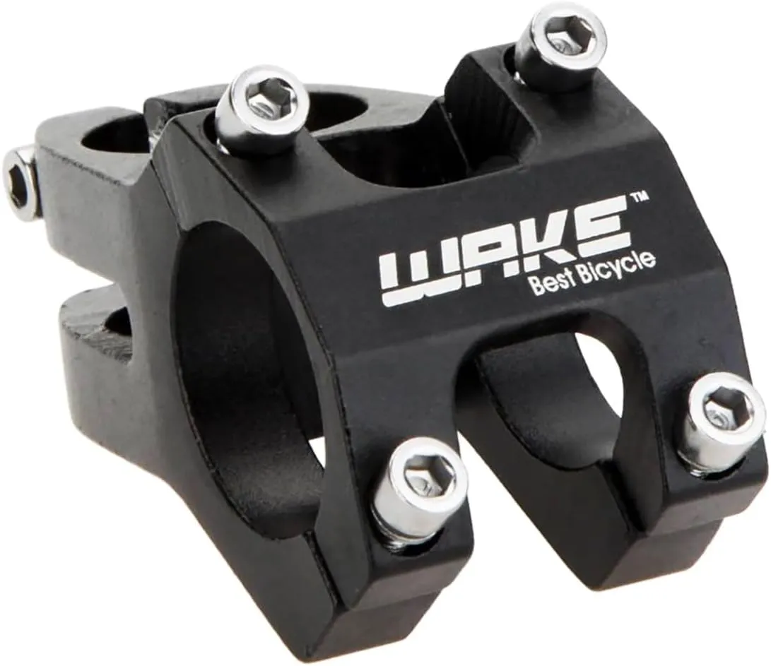 Bike Stem 31.8mm 0 Degree, Wake Short MTB/Road Bicycle Handlebars Stems Lightweight Aluminum Alloy Universal for Mountain/Road/Gravel/BMX Bikes Easy Installation Includes Tool and Bolts