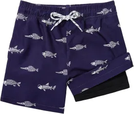 Century Star Boys Swim Trunks with Compression Liner Boys Bathing Suit Toddler Swim Trunks Beach Board Shorts Swimwear