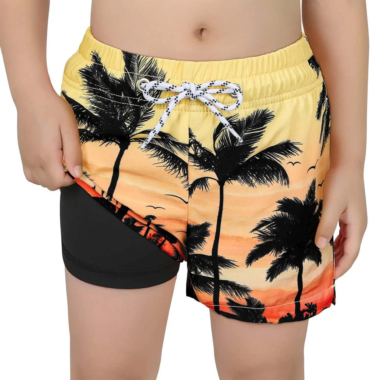 Century Star Boys Swim Trunks with Compression Liner Boys Bathing Suit Toddler Swim Trunks Beach Board Shorts Swimwear