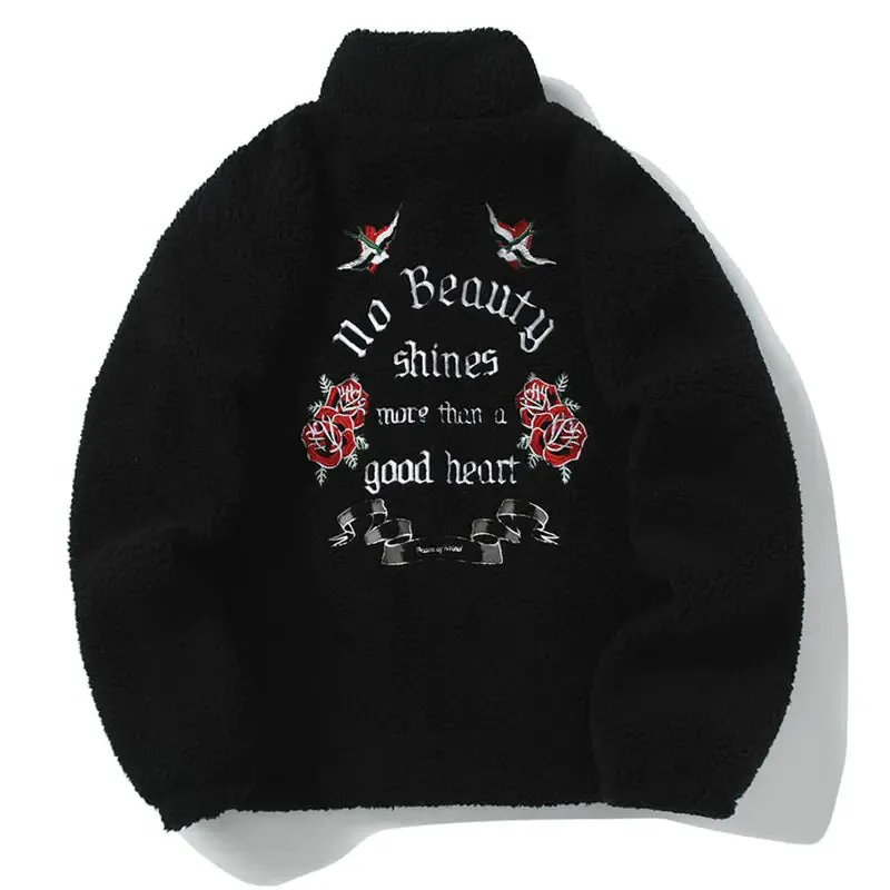 Embroidery Zip Up Thermal Jacket