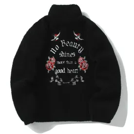Embroidery Zip Up Thermal Jacket