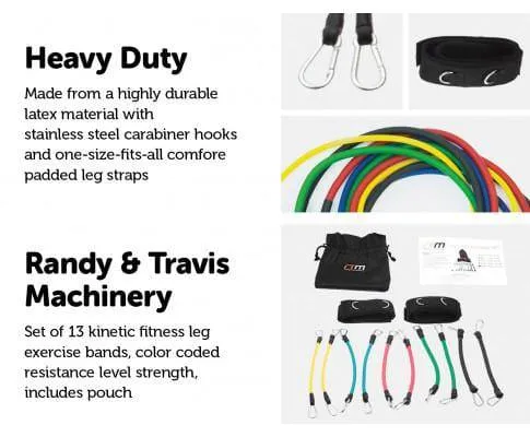 Fitness Resistance Bands-Kinetic-- 13 PieceSet