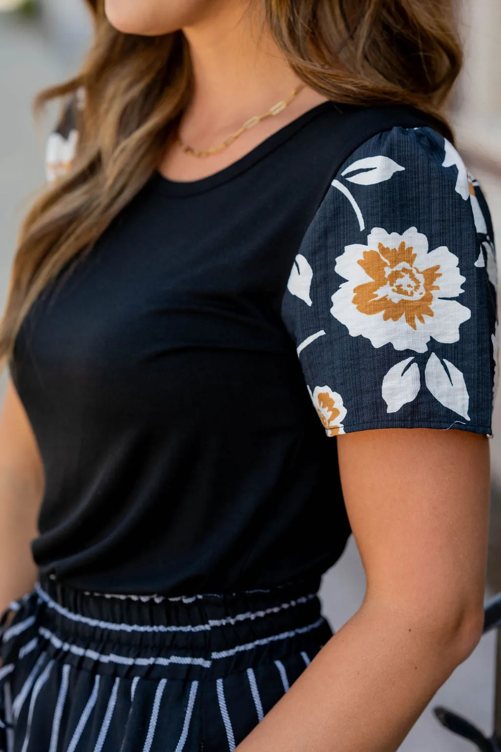 Floating Blooms Sleeve Tee
