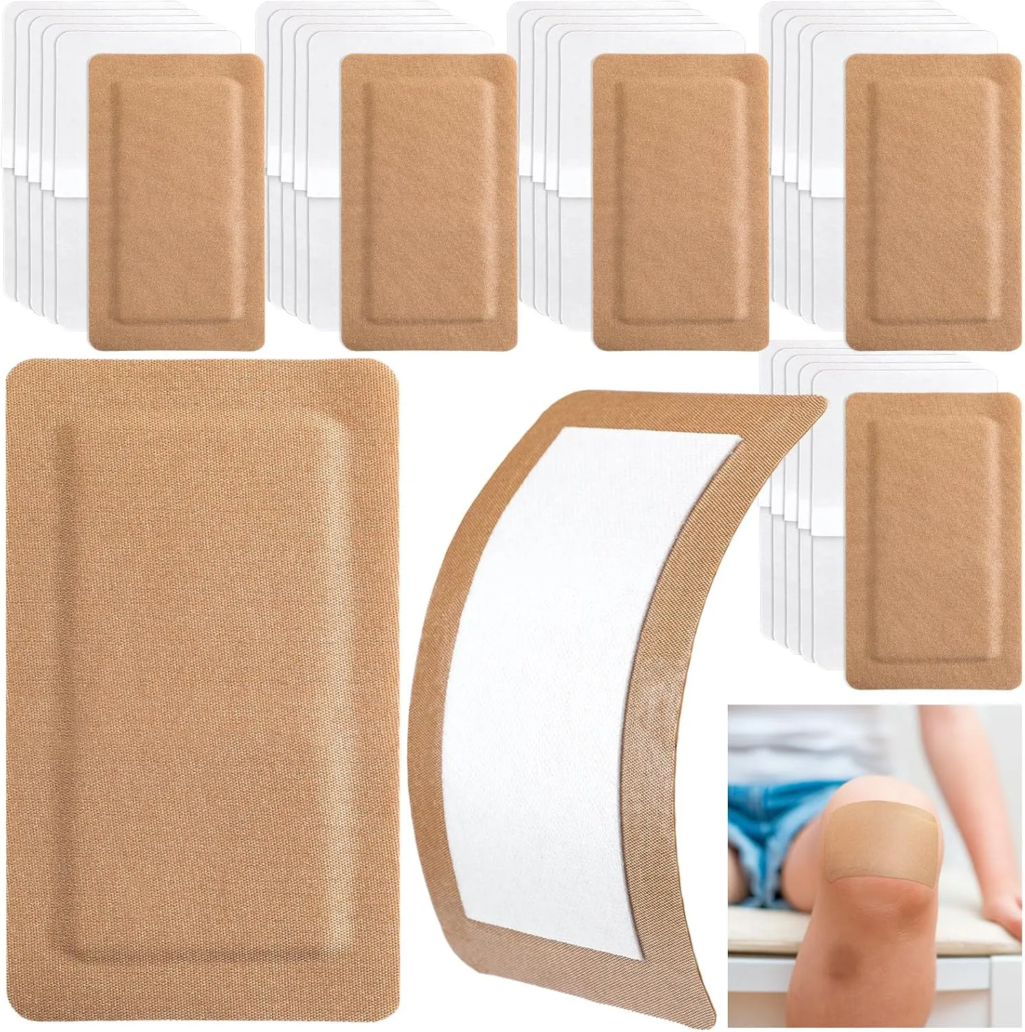Geiserailie 30 Pcs Flexible Extra Large Adhesive Bandages 5" x 3" Sterile Fabric Adhesive Bandages with Non Stick Pad, Latex Free for Wound Care