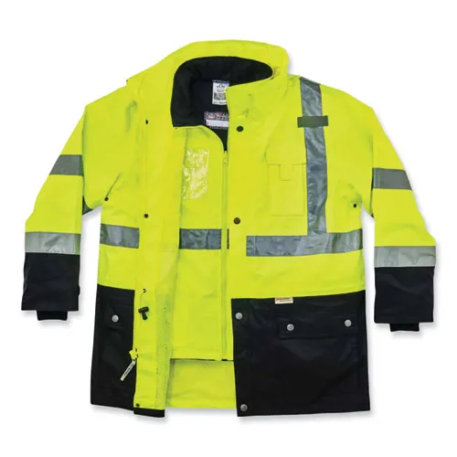 Glowear 8388 Class 3/2 Hi-vis Thermal Jacket Kit, 4x-large, Lime, Ships In 1-3 Business Days
