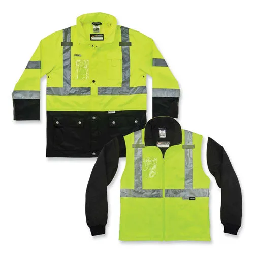 Glowear 8388 Class 3/2 Hi-vis Thermal Jacket Kit, 4x-large, Lime, Ships In 1-3 Business Days