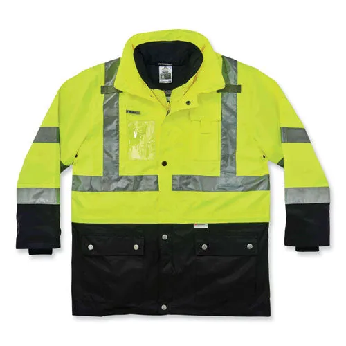 Glowear 8388 Class 3/2 Hi-vis Thermal Jacket Kit, 4x-large, Lime, Ships In 1-3 Business Days