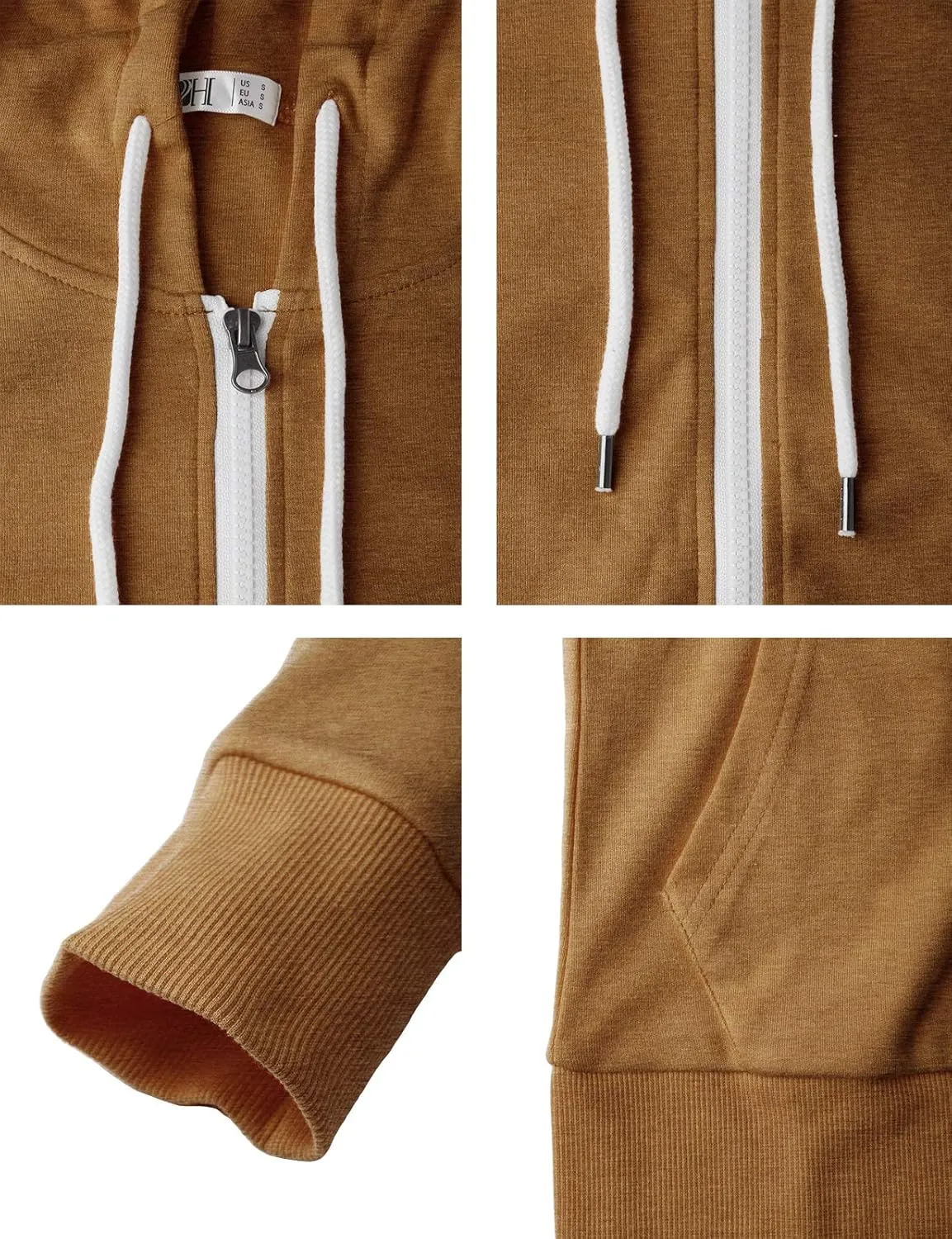 H2H Women's Slim Fit Zip Up & Pullover Hoodie Lightweight Long Sleeve Kangaroo Pocket Basic Casual Sweatshirt