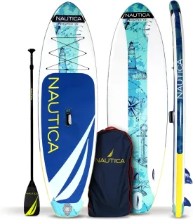 Inflatable Paddle Board Nautica Frontier 10' - Portable Paddle Board Package with Inflatable SUP Board, Paddle, Hand Pump, Ankle Leash, Dry Pouch, Repair Kit, and Storage Backpack
