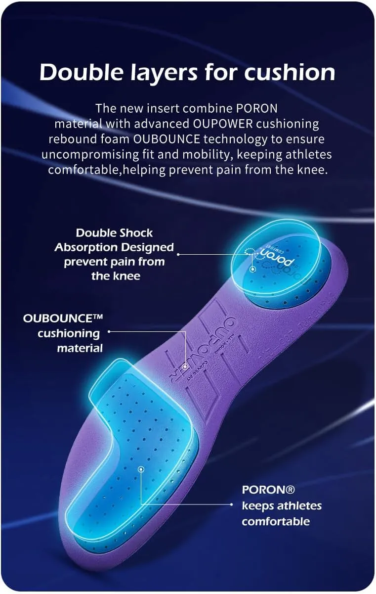 Insoles for Soccer Cleats Shock Absorption Arch Supports Anti-Slip Breathable for Men Women Boy Girl Kids-Purple (US8.5-9)