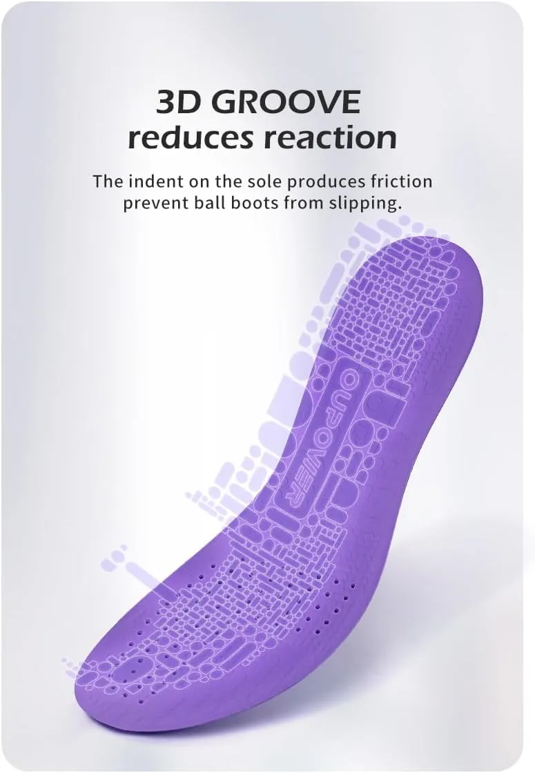 Insoles for Soccer Cleats Shock Absorption Arch Supports Anti-Slip Breathable for Men Women Boy Girl Kids-Purple (US8.5-9)