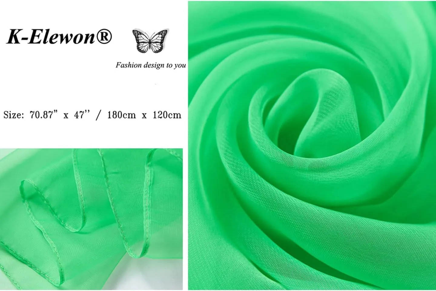 K-Elewon Solid Color Silk Feeling Scarf Fashion Scarves Wrap Long Lightweight Shawls for Women