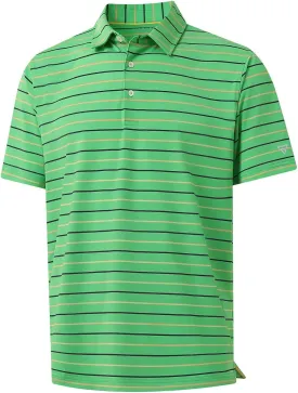 M MAELREG Boys Polo Shirt Short Sleeve Performance Moisture Wicking Dry fit Casual Striped Golf Shirts for Boys
