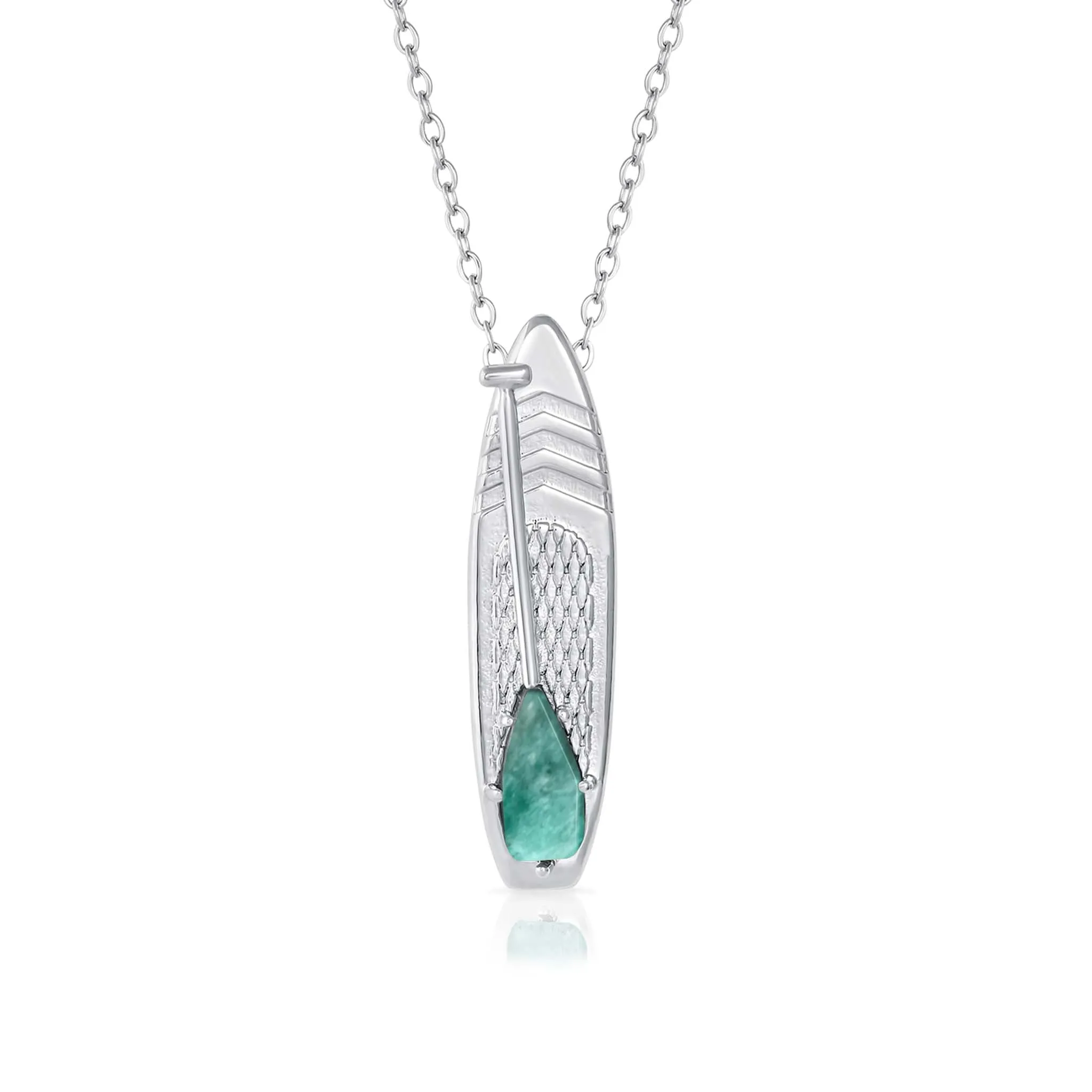 MAY Birthstone Paddle board Necklace in Emerald