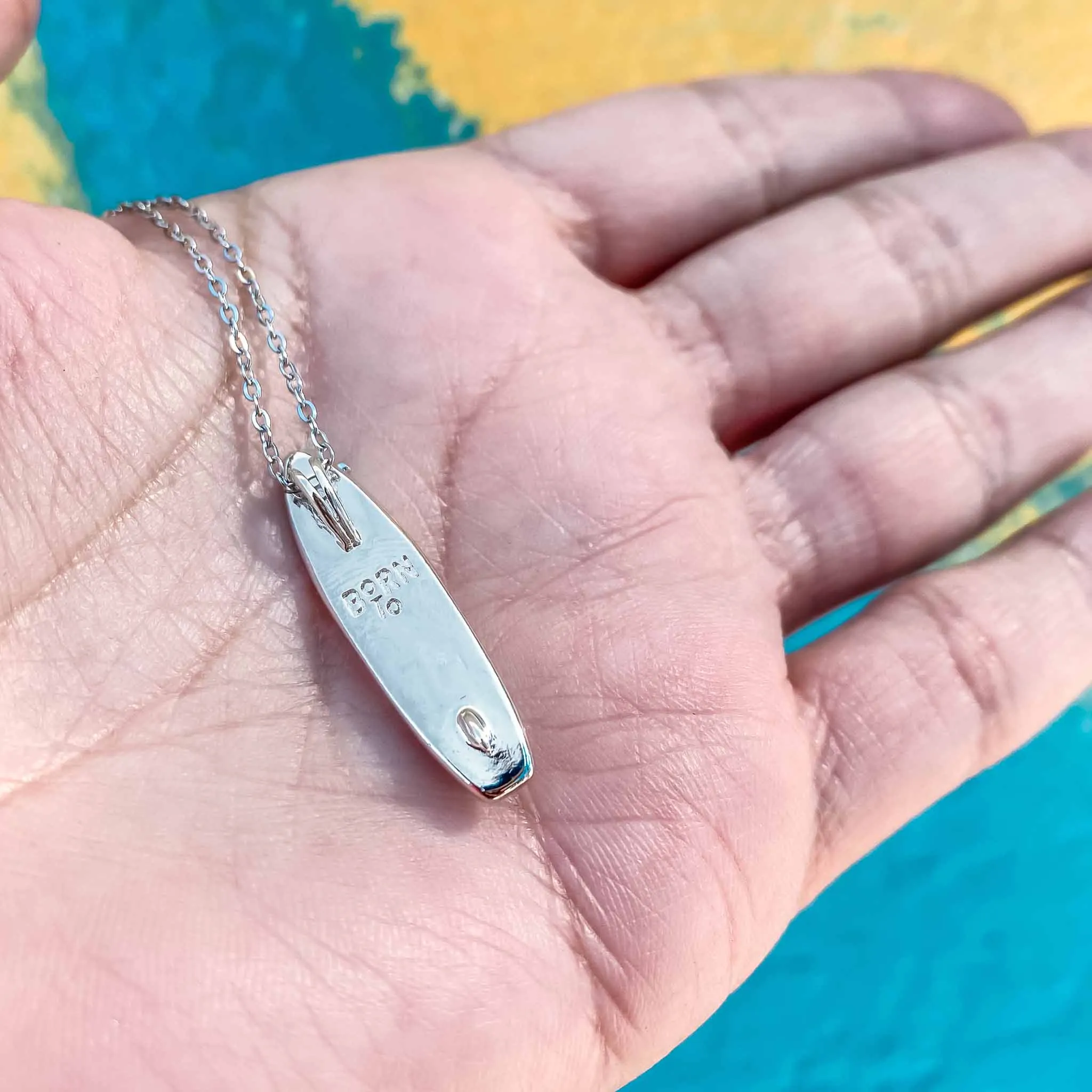 MAY Birthstone Paddle board Necklace in Emerald