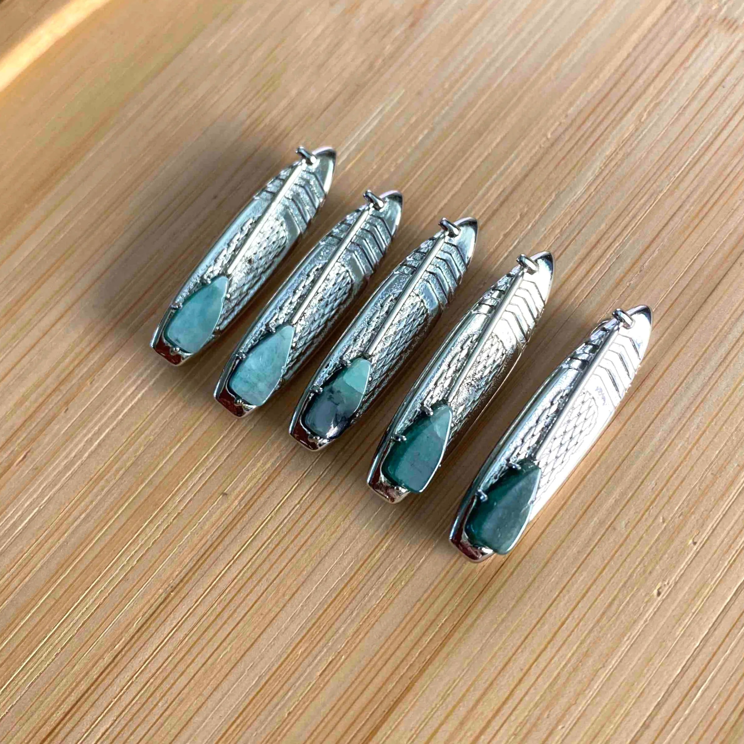 MAY Birthstone Paddle board Necklace in Emerald