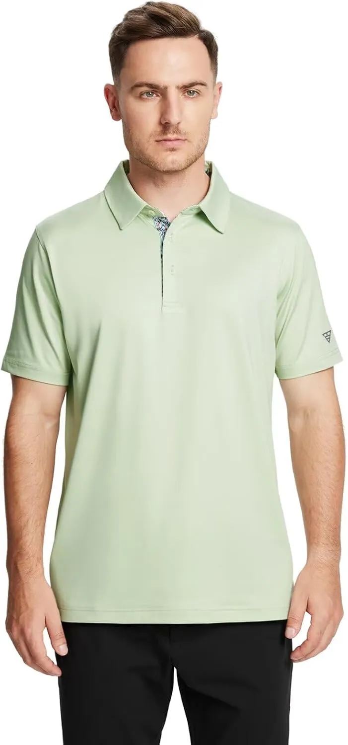 Mens Polo Shirts Short and Long Sleeve Casual Solid Stylish Dry Fit Performance Designed Collared Golf Polo Shirts for Men