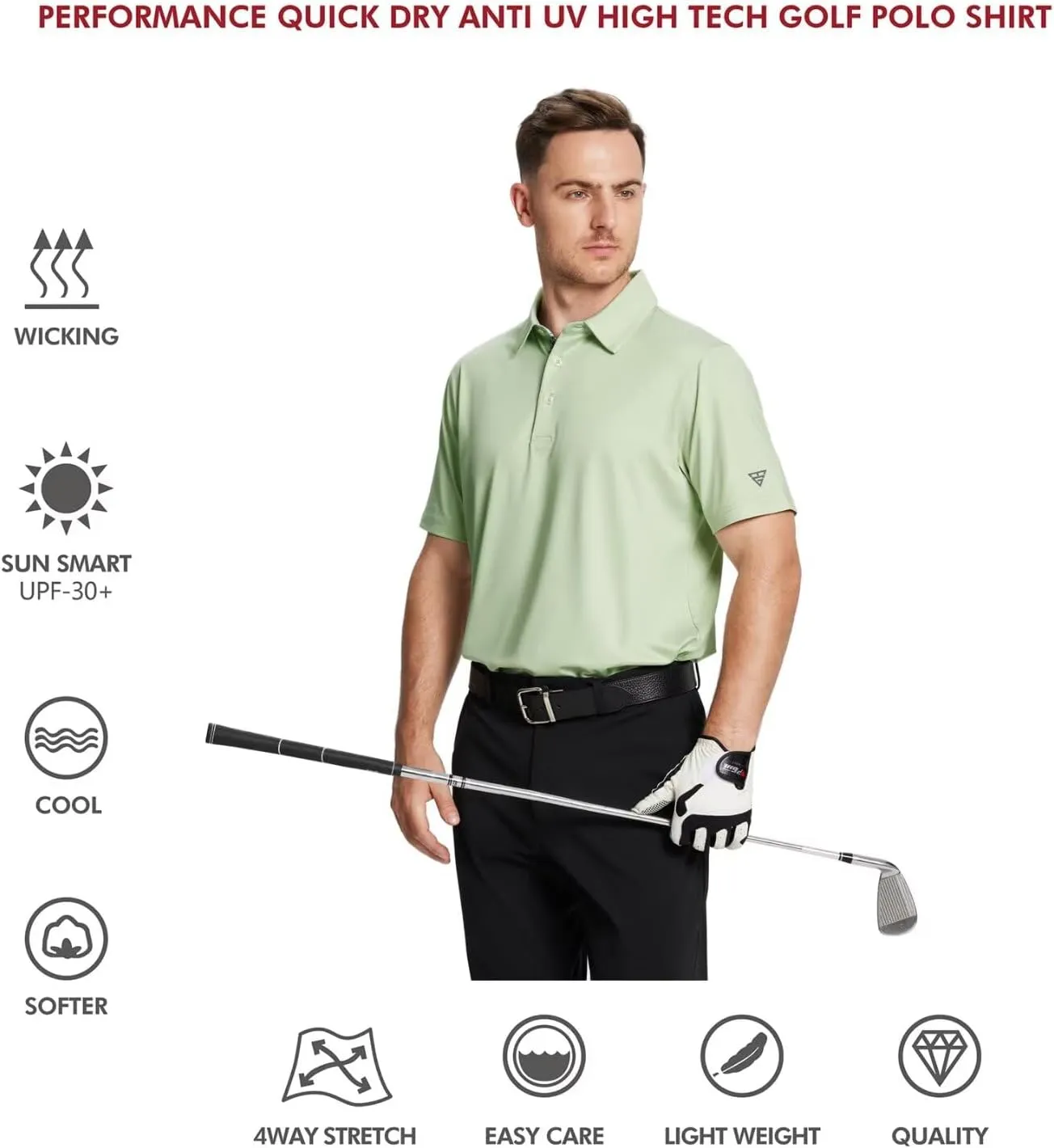 Mens Polo Shirts Short and Long Sleeve Casual Solid Stylish Dry Fit Performance Designed Collared Golf Polo Shirts for Men