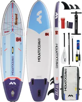 MOUNTOCEAN 11'x 33''x 6'' Inflatable Stand Up Paddleboard with Preminum SUP Paddle Board Accessories, Wide Stable Design Light Weight ISUP with Non-Slip Deck for Adults & Youth