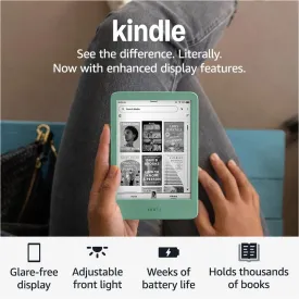 New Amazon Kindle (16 GB) - Lightest and most compact Kindle, with glare-free display, faster page turns, adjustable front light, and long battery life - Matcha   3 Months of Kindle Unlimited (with auto-renewal)