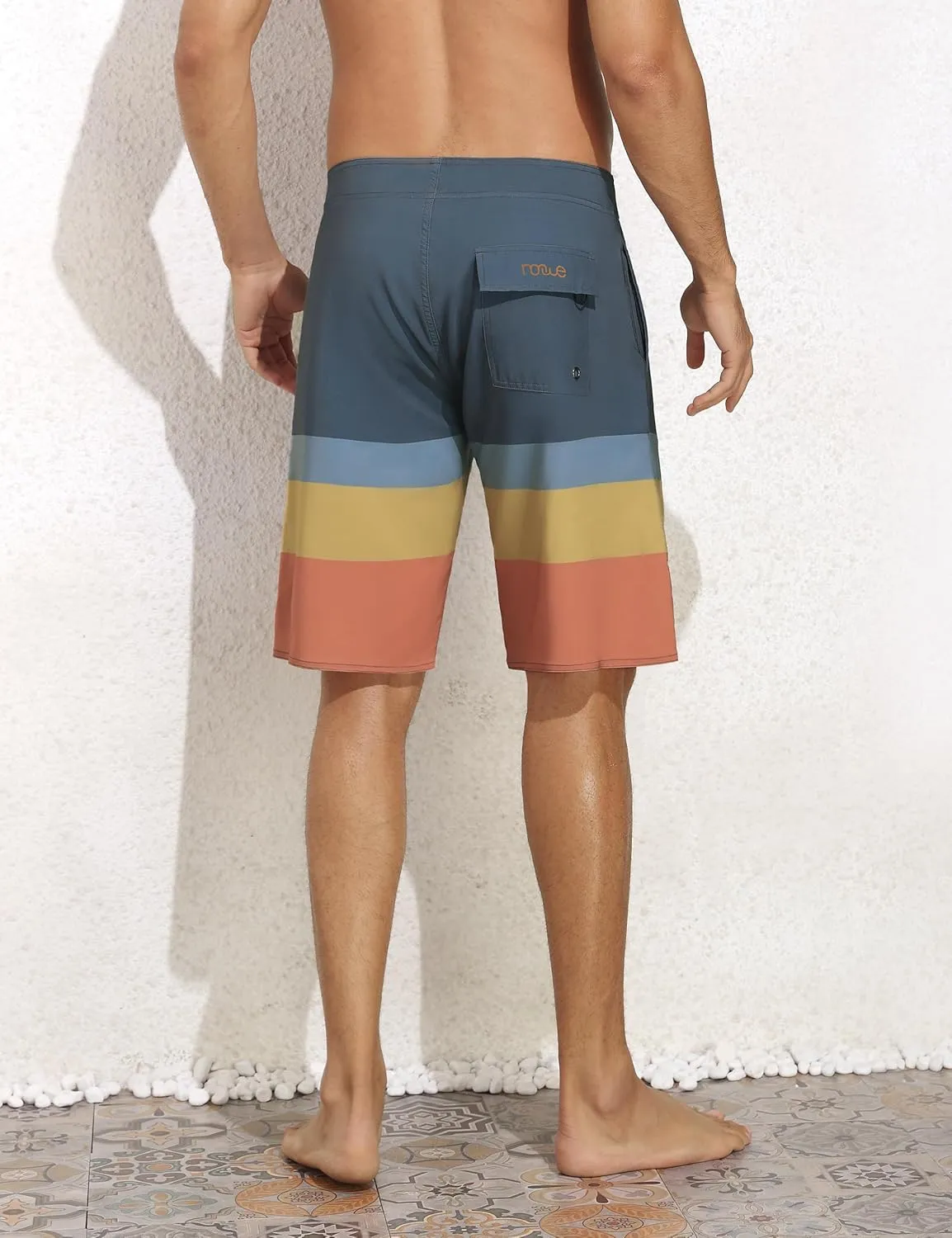 Nonwe Men's Swim Trunks with Compression Liner 2 in 1 Fast Dry Bathing Suits Cargo Surf Board Shorts with Pockets