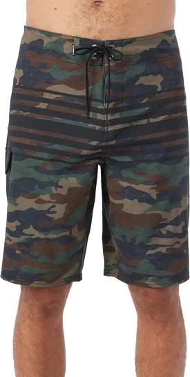 O'NEILL Men's 21 Inch Hyperfreak Divergent Boardshorts - Quick Dry Swim Trunks for Men with Fixed Waist and Quick Dry Fabric