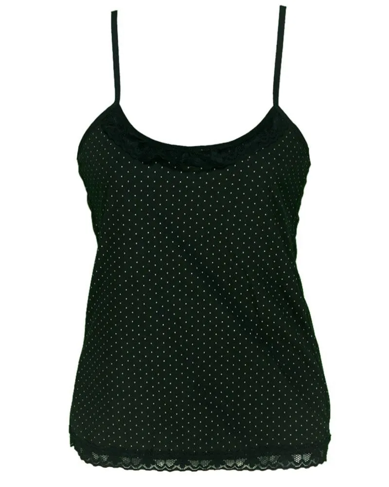 Pack of 3 - Polka Dotted Cotton Camisole With Neck Lace For Women - MA-8