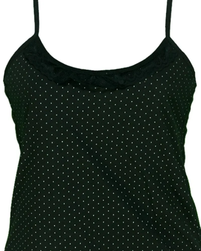Pack of 3 - Polka Dotted Cotton Camisole With Neck Lace For Women - MA-8