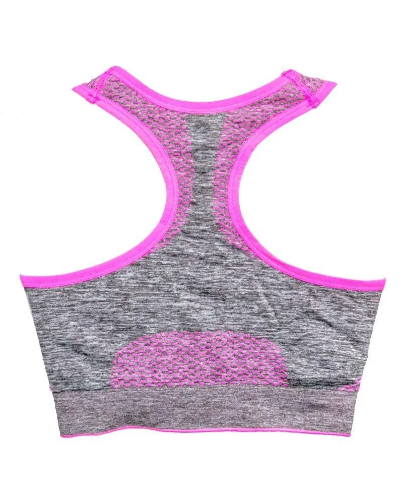Pink Stripe 3279 Sports & Jim,Yoga Padded Wirefree Bra For Ladies -Girls Sports Bra - By Lubunie