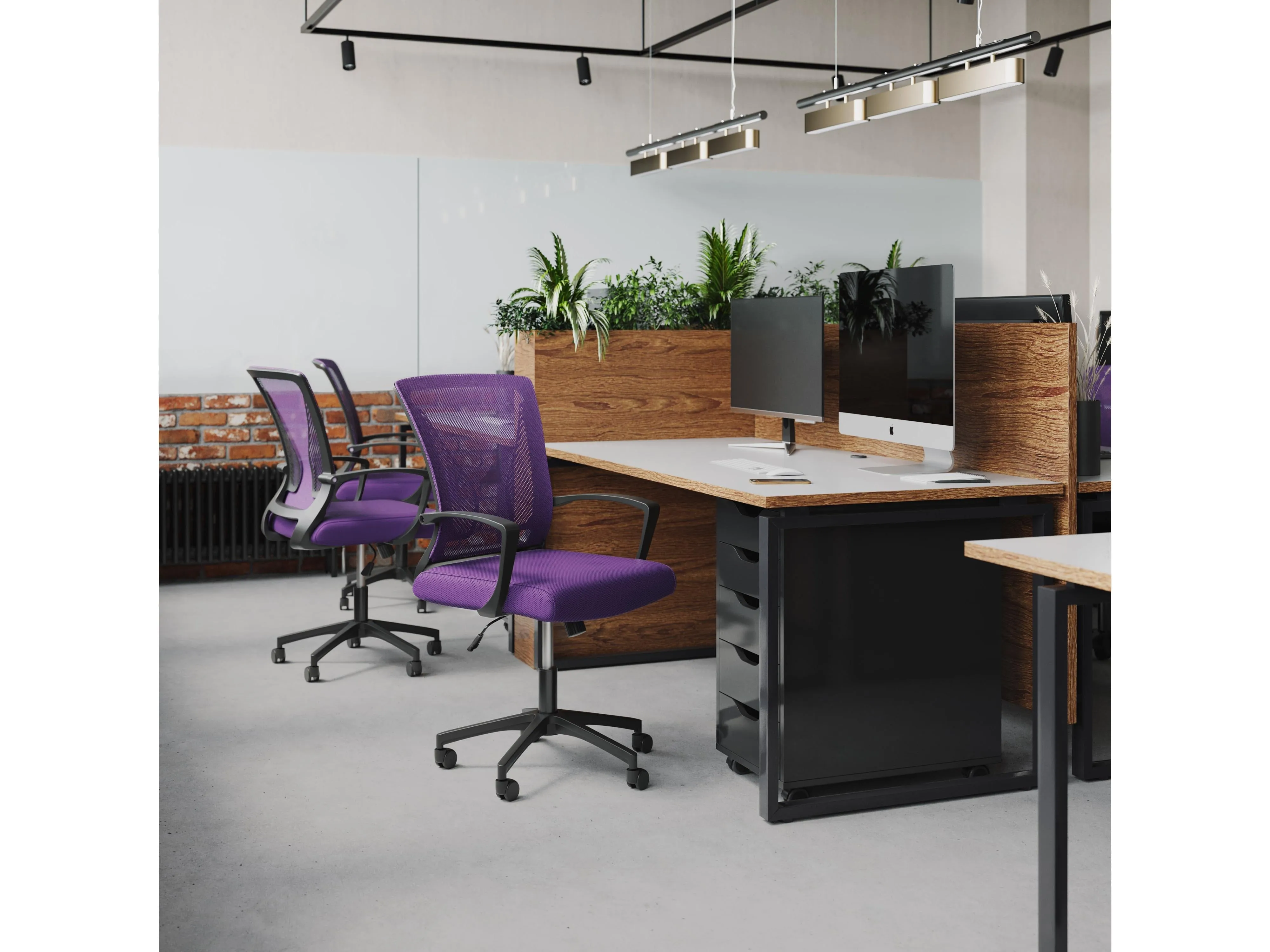 Purple and Black Mesh Office Chair