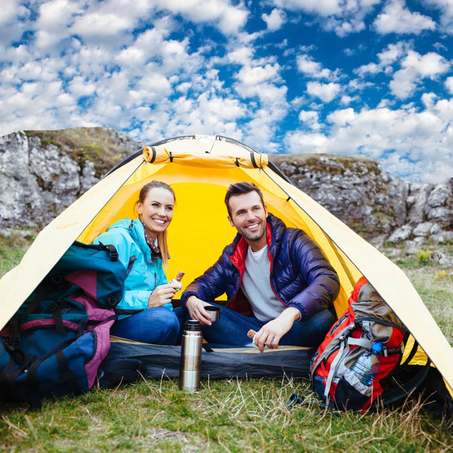 Sleeping Bag For Hiking Camping & Outdoor Activities - Compression Bag Included - Grey