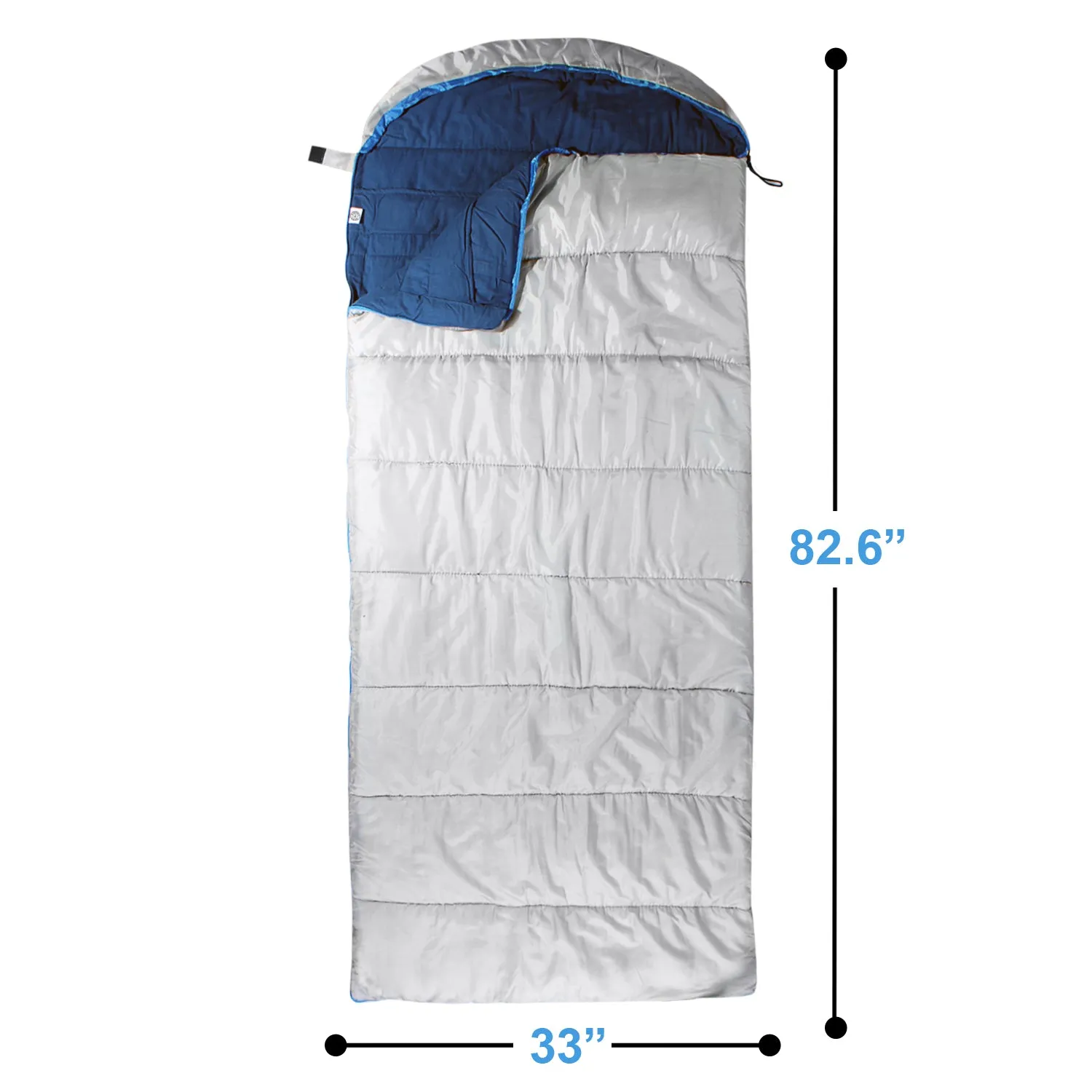 Sleeping Bag For Hiking Camping & Outdoor Activities - Compression Bag Included - Grey