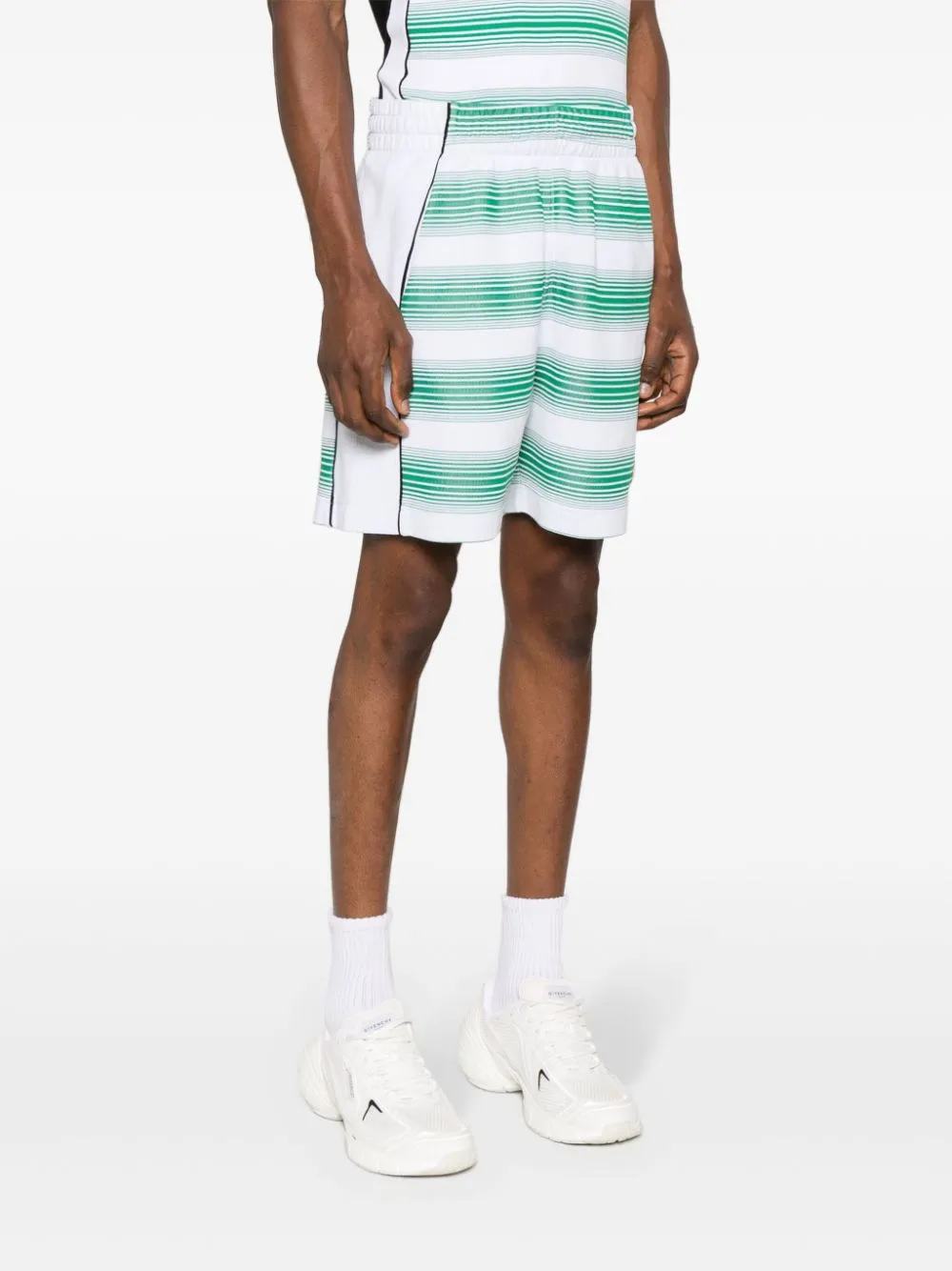 striped jacquard track shorts