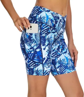 Swim Shorts Women High Waisted Tummy Control Board Shorts Bathing Suit Shorts Swimsuit Bottoms 7"/9" Inseam