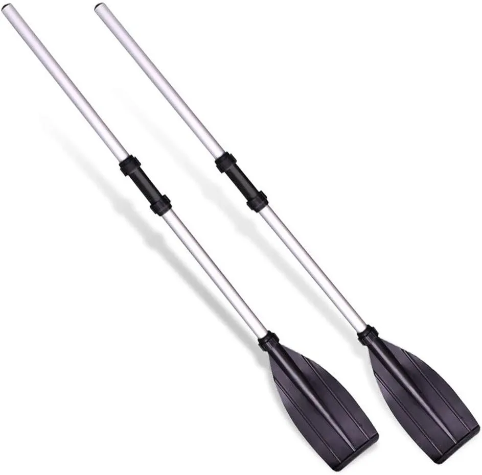 Telescoping Paddle, Alloy Paddle with Adjust Length and Ribbed Blades 2PCS Detachable Mini Paddle for Boat Kayak Raft