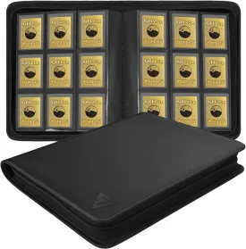 Top loader Binder,Toploader Binder 9 Pocket for 324 Cards Storage,Hold 34rigid Toploaders.Card Folders Collection Album,Card Holder(black).