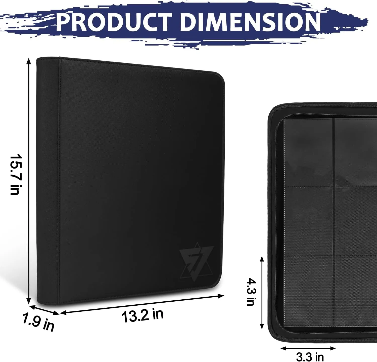 Top loader Binder,Toploader Binder 9 Pocket for 324 Cards Storage,Hold 34rigid Toploaders.Card Folders Collection Album,Card Holder(black).