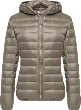 Wantdo Women's Hooded Packable Ultra Light Weight Short Down Jacket