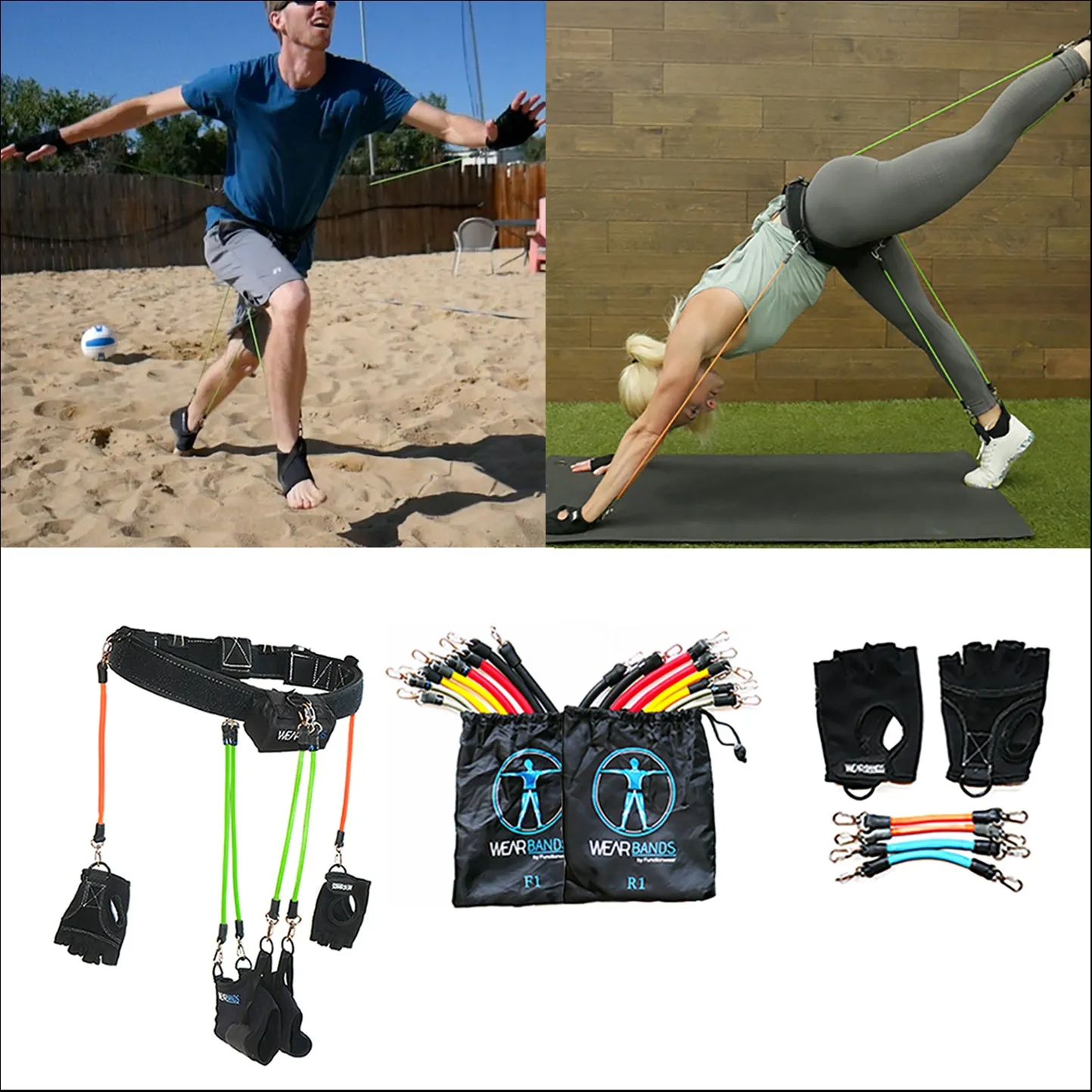 ·Wearbands Full-Body Training System Pro: 5 Lower-body levels, 2 Upper-body levels·